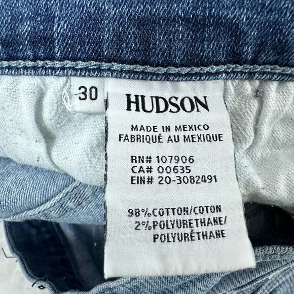 Hudson Women's 30 Barbara High Waist Crop Jeans Light Wash Distressed Denim - Picture 5 of 11